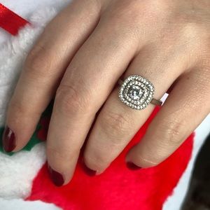 Sterling silver .925 CZ engagement ring decoy